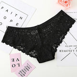 DeRuiLaDy Elegant Style Panties Low Rise Cotton Lace Floral Panties Women Sexy Lingerie Breathable Solid Briefs Underwear Women