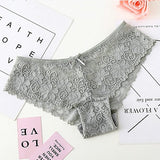 DeRuiLaDy Elegant Style Panties Low Rise Cotton Lace Floral Panties Women Sexy Lingerie Breathable Solid Briefs Underwear Women