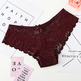 DeRuiLaDy Elegant Style Panties Low Rise Cotton Lace Floral Panties Women Sexy Lingerie Breathable Solid Briefs Underwear Women