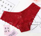 DeRuiLaDy Elegant Style Panties Low Rise Cotton Lace Floral Panties Women Sexy Lingerie Breathable Solid Briefs Underwear Women