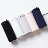 4pcs/lot Sexy Panties Women Cotton Breathable Underwear Briefs for Female Bow Seamless Low Waist Lingerie Pants Solid color