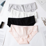 4pcs/lot Sexy Panties Women Cotton Breathable Underwear Briefs for Female Bow Seamless Low Waist Lingerie Pants Solid color