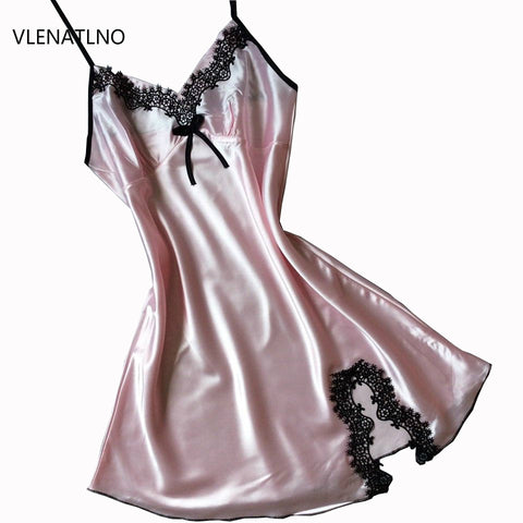 Silk Lace Women Sleepwear Ladies Sexy Lingerie Babydoll Nightdress