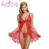 Avidlove New Arrival Sexy Lace Nightwear Erotic Lingerie Sleepwear Women Summer Sleep Dress Halter Backless Babydoll Dress