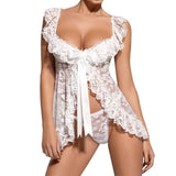 Women Sexy Lingerie Erotic Costumes Lace SleepwearNightgown + G String Bodydoll Underwear Sleepwear Nightgowns