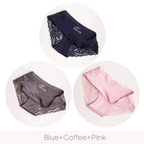 Sexy Lace Panties Seamless Women Underwear Briefs Nylon Silk for Ladies Bikini Cotton Transparent Lingerie DULASI 3 pcs set