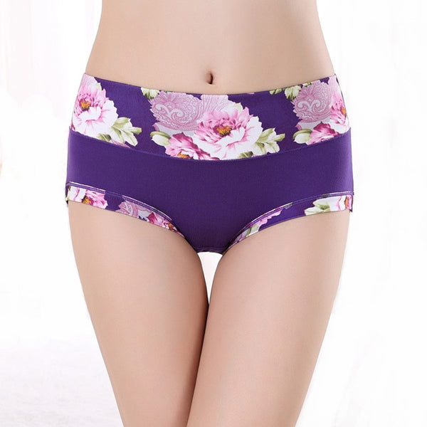 Plus Size Women Underwear Panties Ladies Seamless Sexy Briefs Floral Print Lingerie Calcinhas Intimates Underpants Ropa S-4XL