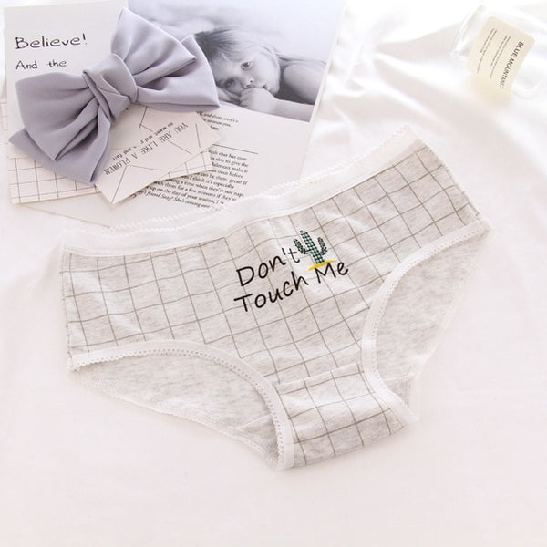 Panties for women cotton lattice letters print underwear ladies sexy lingerie girl briefs female underpants cartoon panty 2018