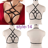 Sexy Ladies Women Body Harness Bra Fetish Chest Bondage Lingerie Erotic Cage Bra Gothic Garter Belt Suspenders