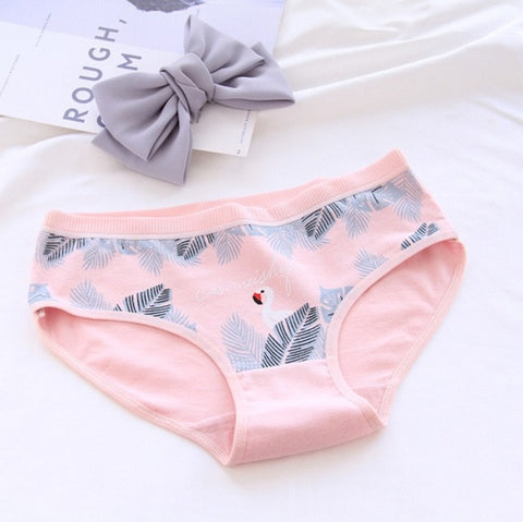 Panties for women cotton Flamingo pattern print cute underwear gril briefs cartoon lingerie woman underpants female panty 2018