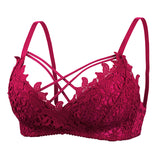 Women Lingerie Sexy Lace Bra Wine Red Brassiere Fashion Seamless Push Up Bras Women Underwear Floral Wireless Adjusted Bralette