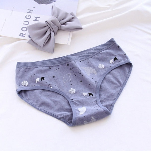 Women's panties Polar bear pattern cotton underwear gril briefs lingerie ladies underpants cartoon woman intimate female panty