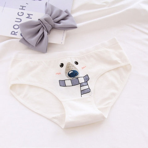 Women's panties Polar bear pattern cotton underwear gril briefs lingerie ladies underpants cartoon woman intimate female panty