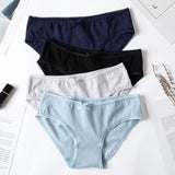 4pcs/lot Sexy Panties Women Cotton Breathable Underwear Briefs for Female Bow Seamless Low Waist Lingerie Pants Solid color
