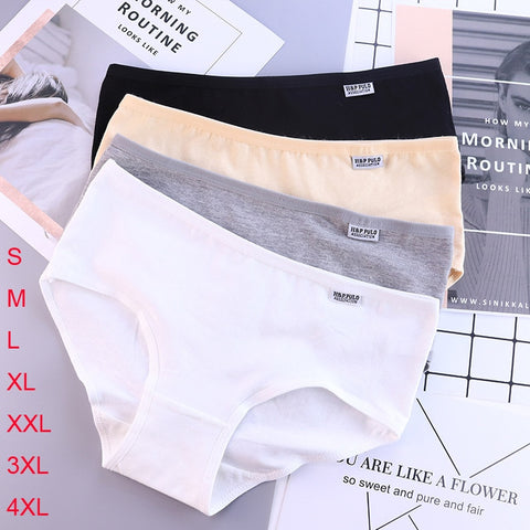 Women's Panties Cotton Solid Grils Briefs Plus Size Underwear Women Sexy Lingerie Lady Underpants Lenceria Mujer Shorts Calcinha