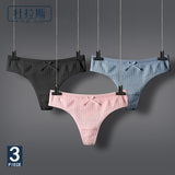 DULASI Sexy Lingerie Women's Cotton G-String Thong Panties String Underwear Women Briefs  Pants Intimate Ladies Low-Rise 3 pcs