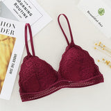 Gumprun Wireless Thin Underwear Sexy Lingerie Soft Bras For Women French Style Bralette Seamless Deep V Lace Girl Women Bra