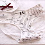 Casual Women's Panties Cotton Black White Style Sexy Lingerie Underwear Girls Print Underpants Stripe Ladies Panty Female Briefs