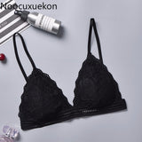 Lace Bralette Sexy Bras for Women Wire Free Push Up Bra Seamless Deep V Lace Girl Bra Wireless Thin Underwear Lingerie Sujetador