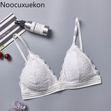 Lace Bralette Sexy Bras for Women Wire Free Push Up Bra Seamless Deep V Lace Girl Bra Wireless Thin Underwear Lingerie Sujetador