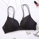 Perfering Black Bra Wire Free Push Up Sexy Women Bras Lace Bralette Lingerie Small Breast Adjusts  A B C Bra Female Underwear