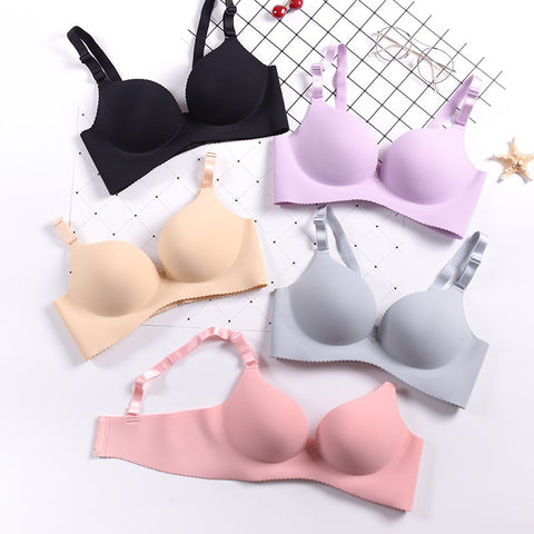 Sexy Deep U Cup Bras For Women Push Up Lingerie Seamless Bra Wire Free Bralette Backless Plunge Intimates Female Underwear