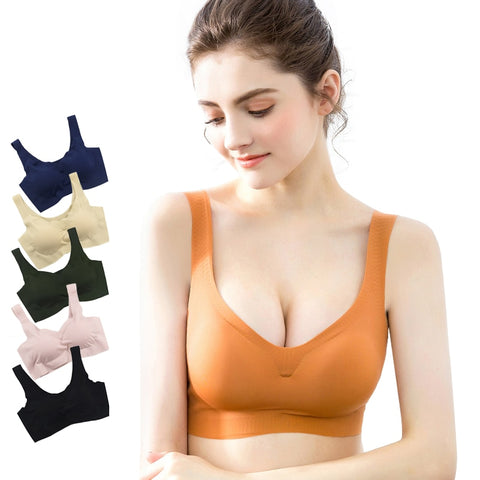 Sexy Bras For Women Seamless Active Bra Push Up Vest Wire Free Lingerie Padded Brassiere Sleeping Bra Bralette Underwear #D