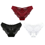3pcs cotton lace panties lingerie underwear sexy panties for women Seamless Low-rise Panty Hip Up Tempting Briefs Underpants #D