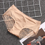 Women Lace Underwear Seamless Breathable  Solid Color Nylon Low Rise Lingerie