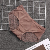 Women Lace Underwear Seamless Breathable  Solid Color Nylon Low Rise Lingerie