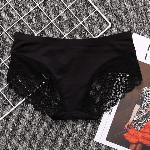 FINEJO Women's Sexy Lace Panties Seamless Underwear Briefs Cotton Panty for Ladies Crotch Transparent Lingerie 1 pc New Sale