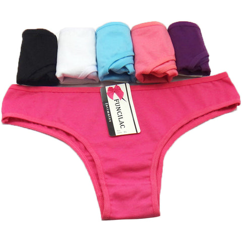 FUNCILAC 5 Pcs/set Women Underwear Cotton Sexy Everyday Ladies Girls Panties Plus Size Briefs Intimates Lingerie Knickers M-XXL